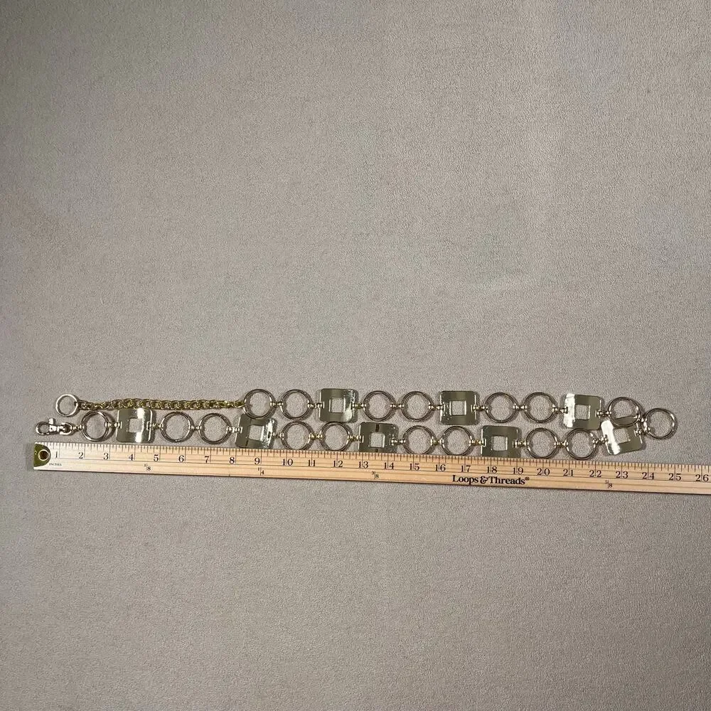 Vintage 90s Y2K Gold Metal Hoop Belt Waist Chain Retro Adjustable Fairycore
